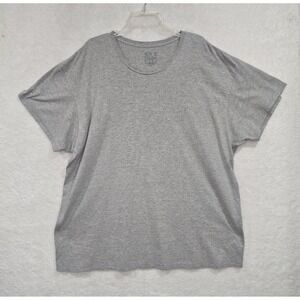 Fruit of the Loom Men's Size 3XL Basic Ribbed Collar Round Neck T-Shirt Gray